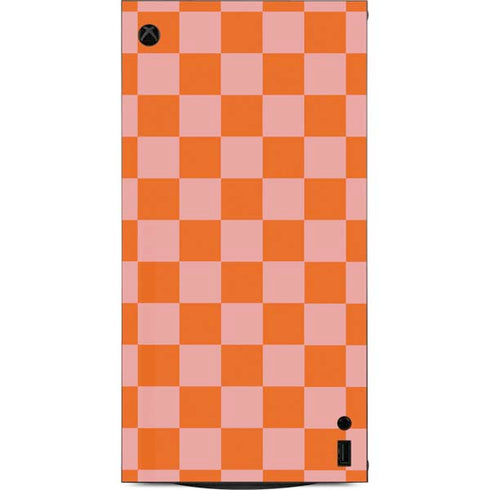 Orange Checkered XBox Series X Digital Edition Console Skin